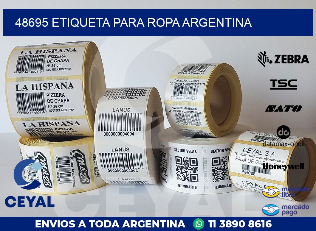 48695 ETIQUETA PARA ROPA ARGENTINA