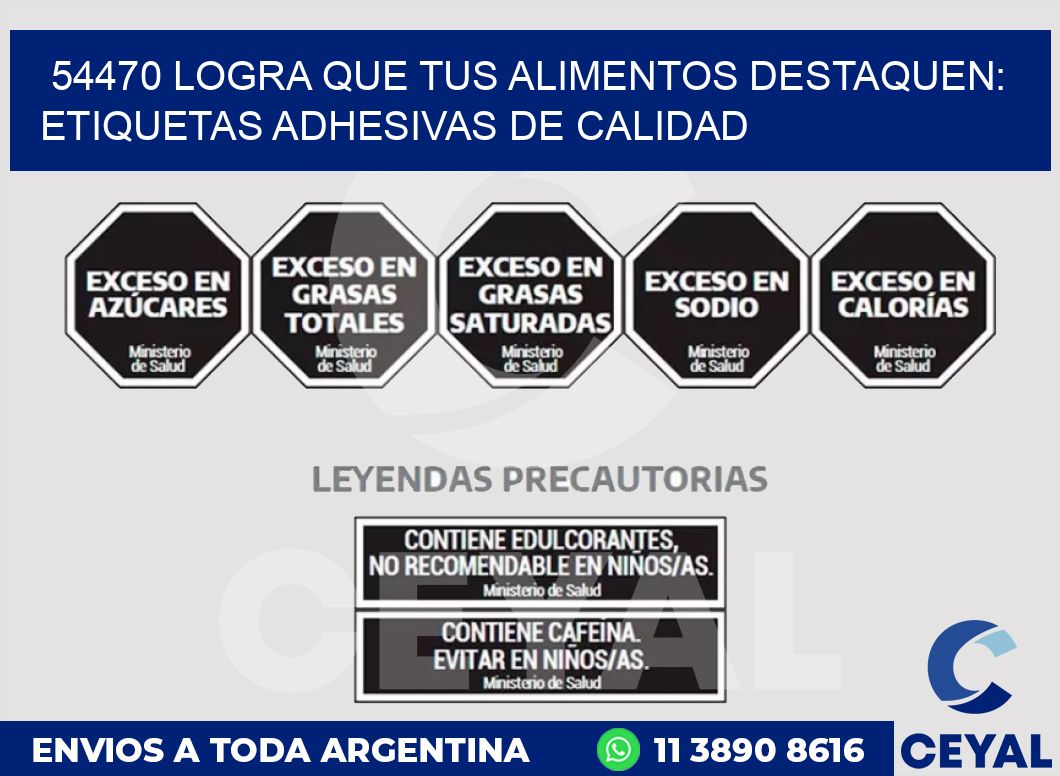 54470 LOGRA QUE TUS ALIMENTOS DESTAQUEN: ETIQUETAS ADHESIVAS DE CALIDAD