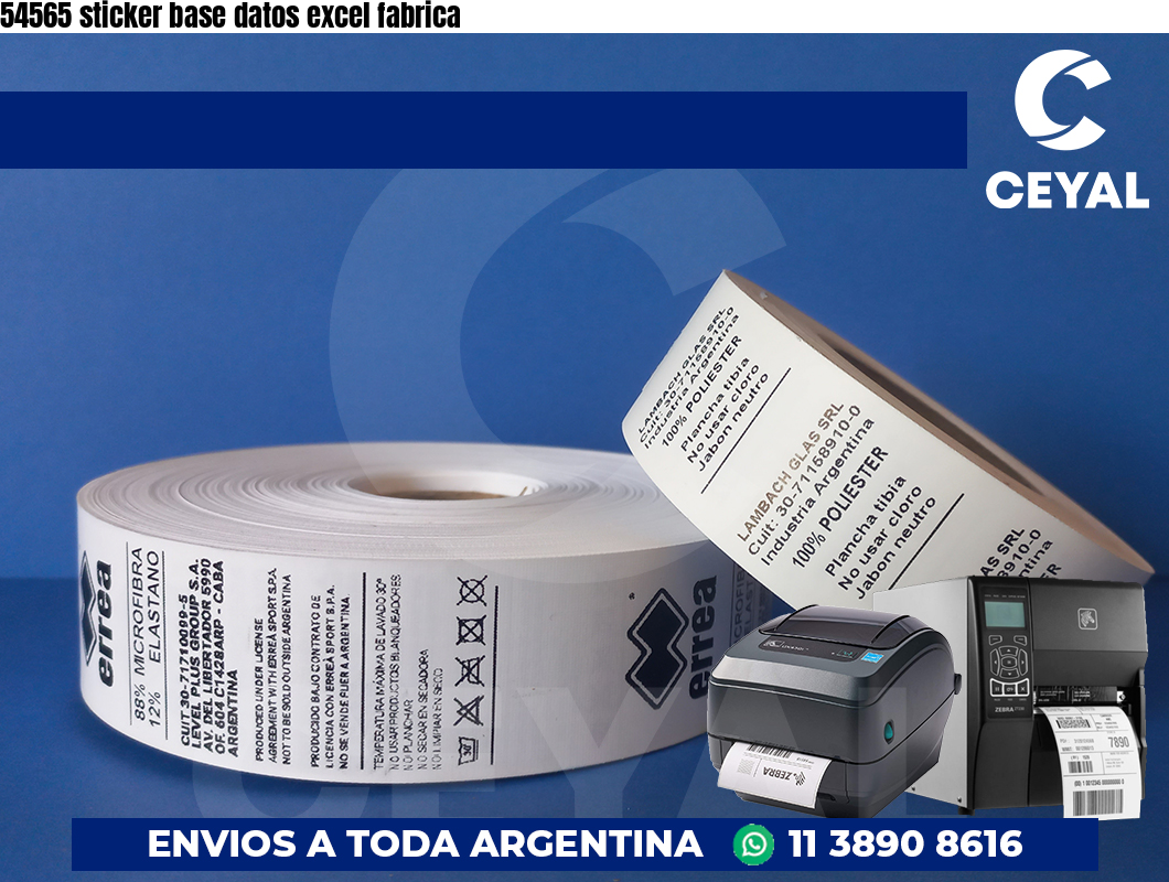 54565 sticker base datos excel fabrica