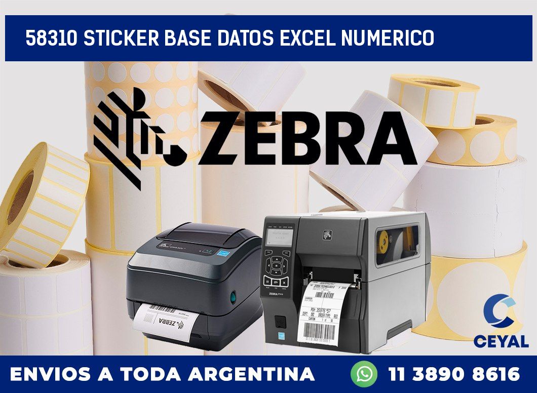 58310 sticker base datos excel numerico