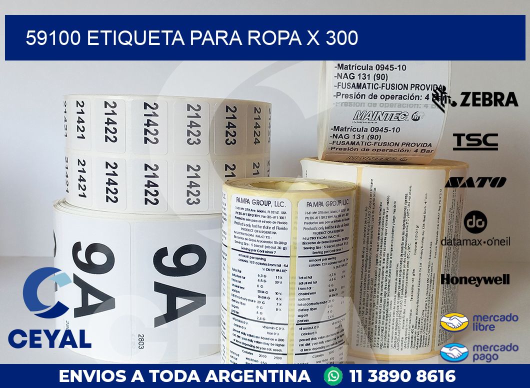 59100 ETIQUETA PARA ROPA X 300