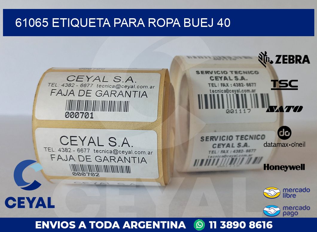 61065 ETIQUETA PARA ROPA BUEJ 40