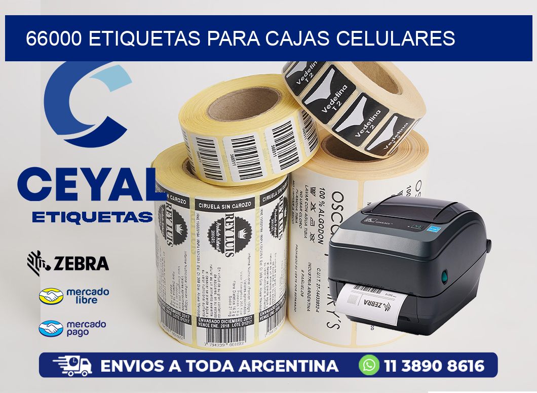 66000 etiquetas para cajas celulares