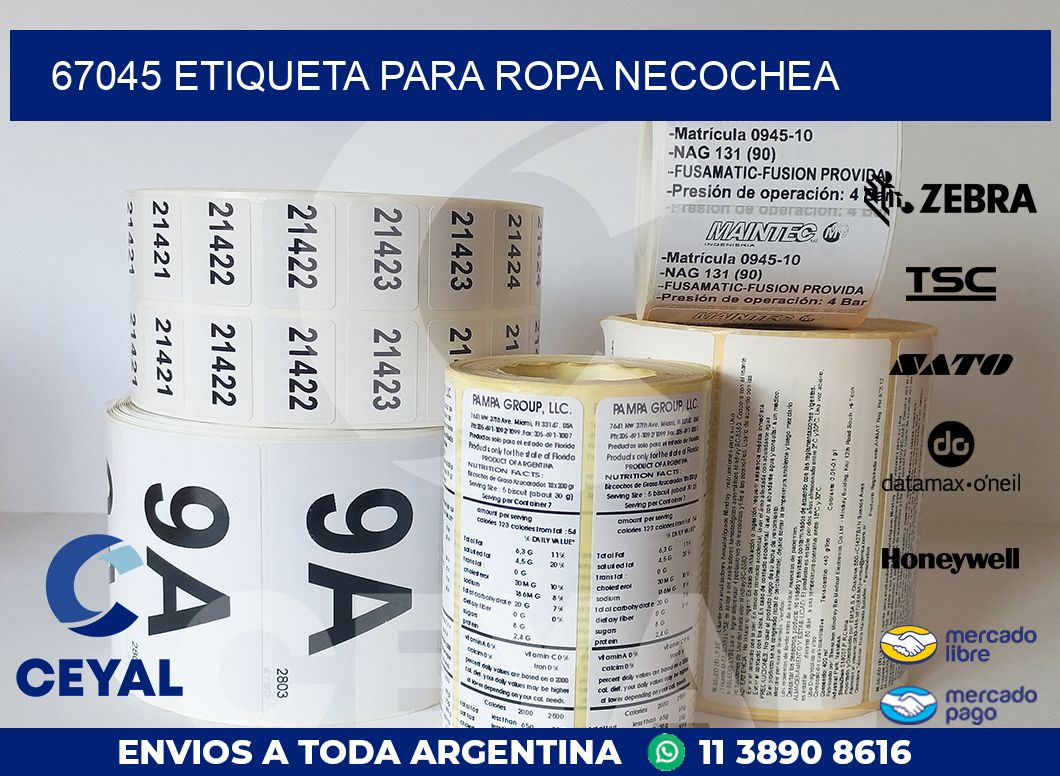 67045 ETIQUETA PARA ROPA NECOCHEA