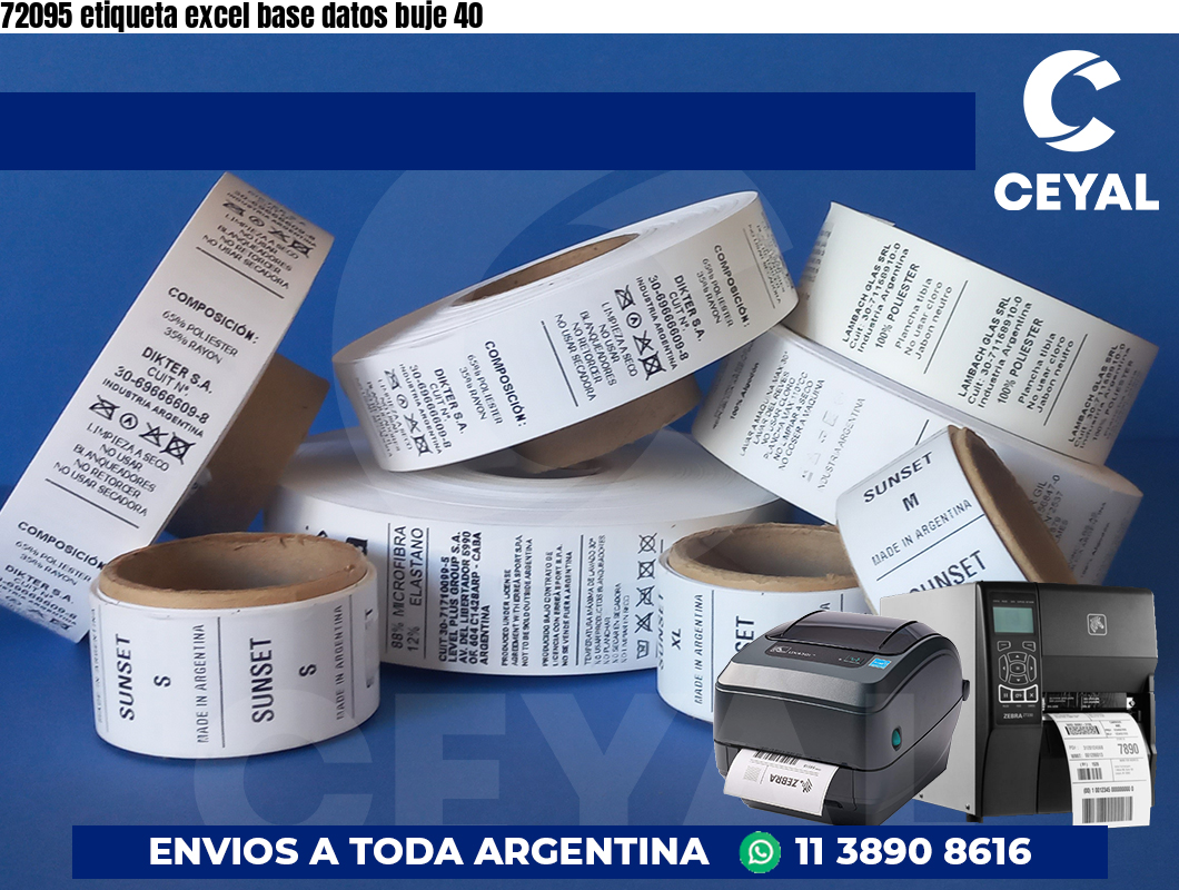 72095 etiqueta excel base datos buje 40