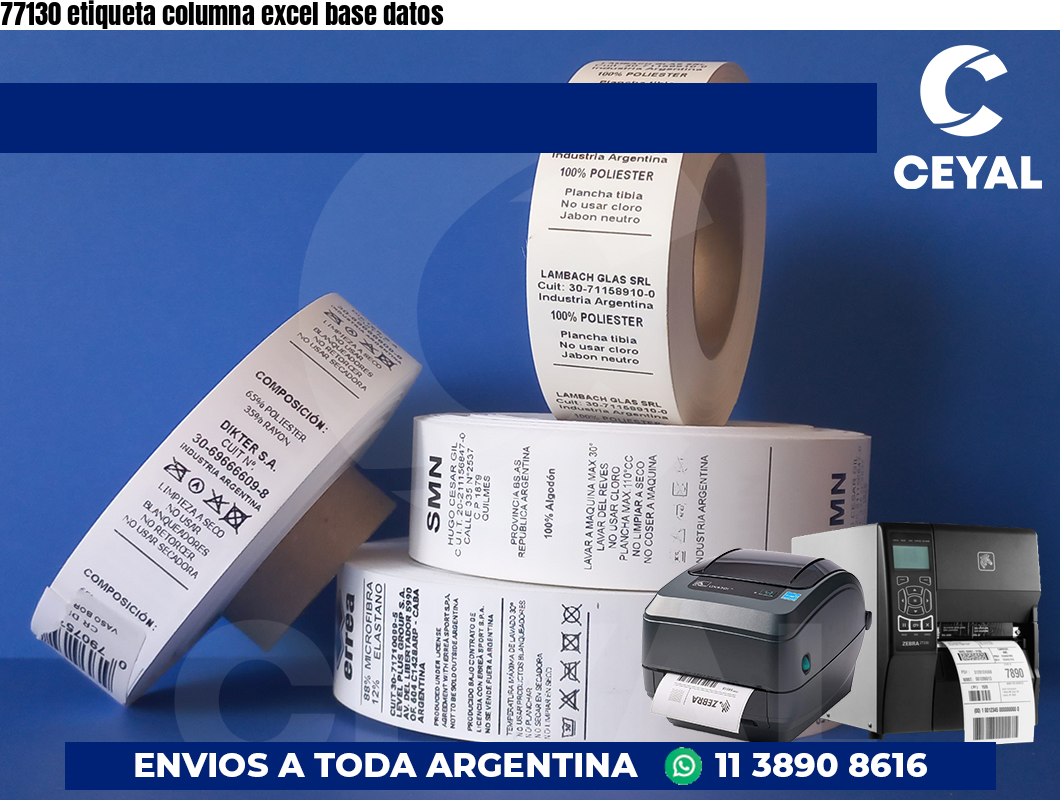 77130 etiqueta columna excel base datos