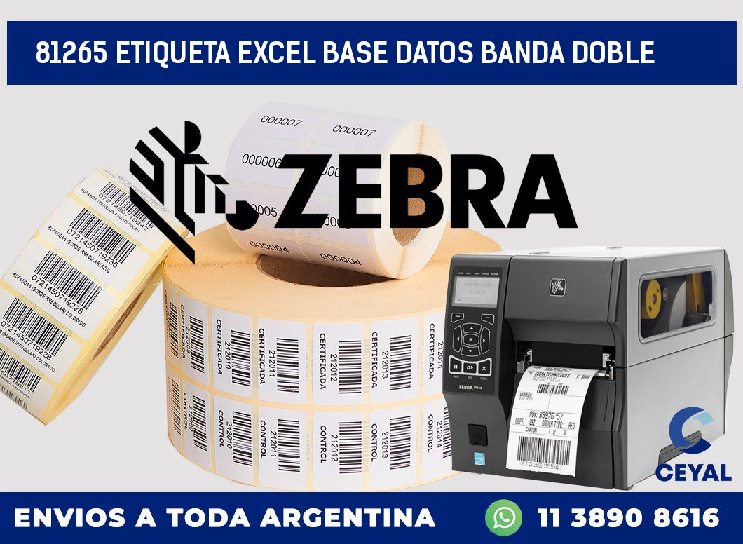 81265 etiqueta excel base datos banda doble