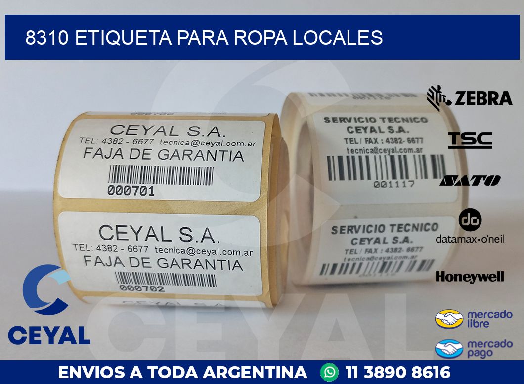 8310 ETIQUETA PARA ROPA LOCALES