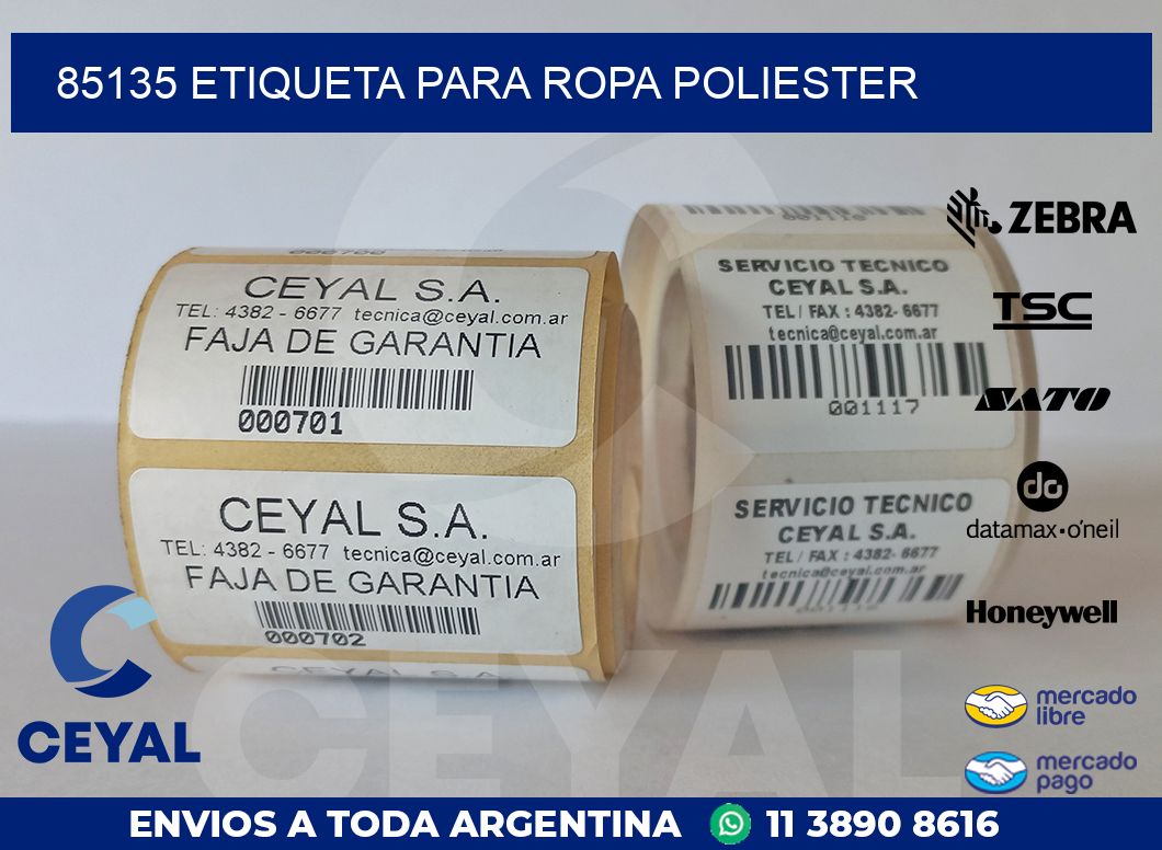 85135 ETIQUETA PARA ROPA POLIESTER
