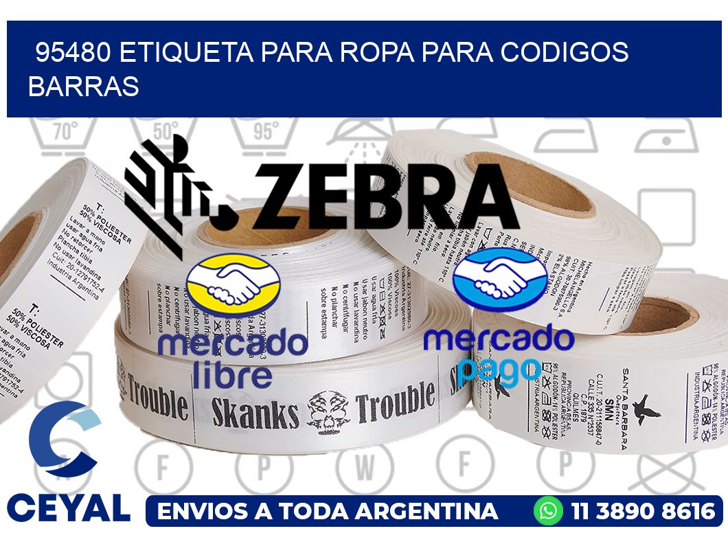95480 ETIQUETA PARA ROPA PARA CODIGOS BARRAS
