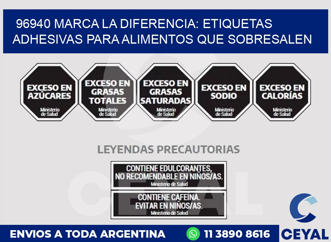 96940 MARCA LA DIFERENCIA: ETIQUETAS ADHESIVAS PARA ALIMENTOS QUE SOBRESALEN