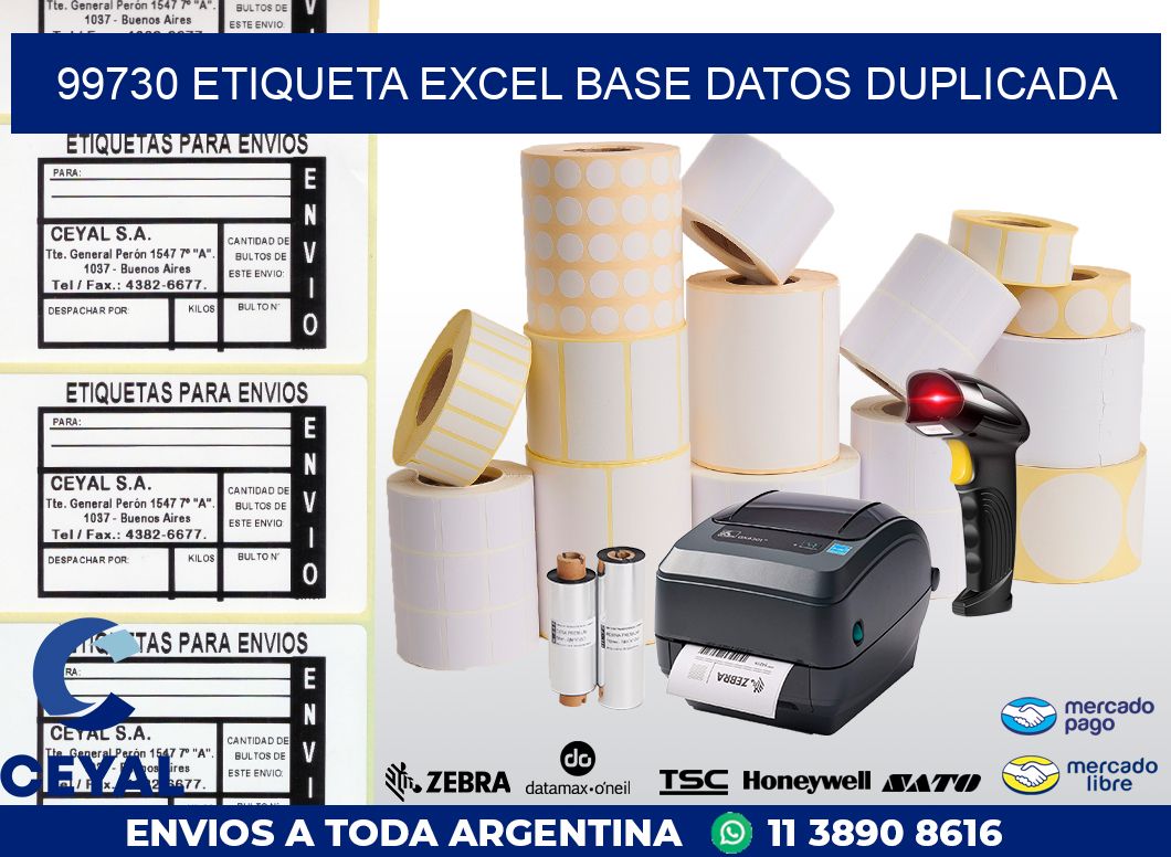 99730 etiqueta excel base datos duplicada