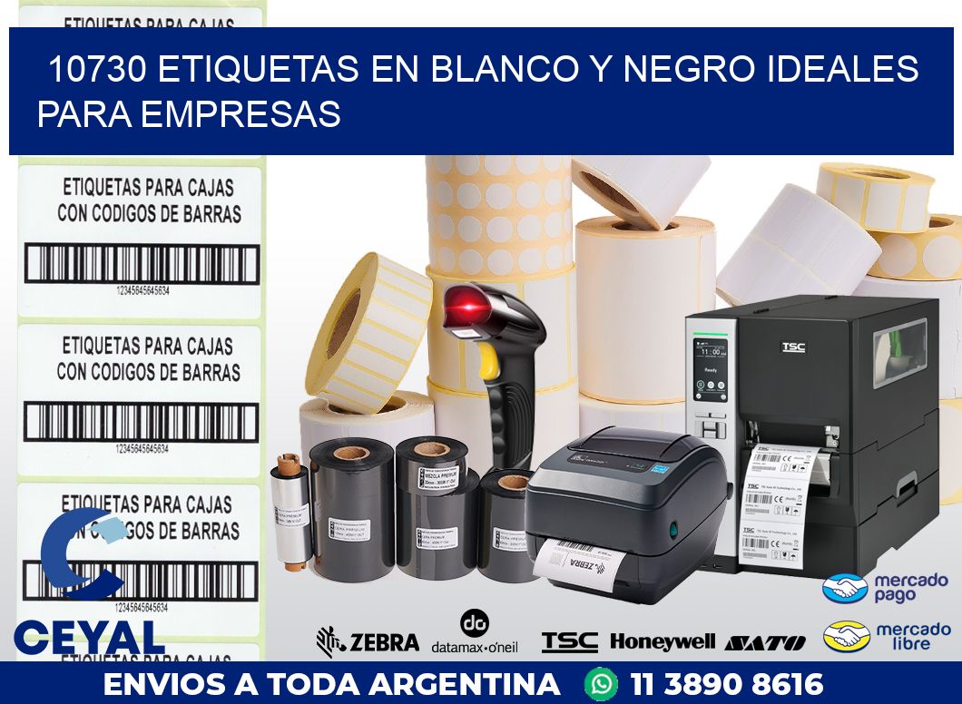 10730 ETIQUETAS EN BLANCO Y NEGRO IDEALES PARA EMPRESAS