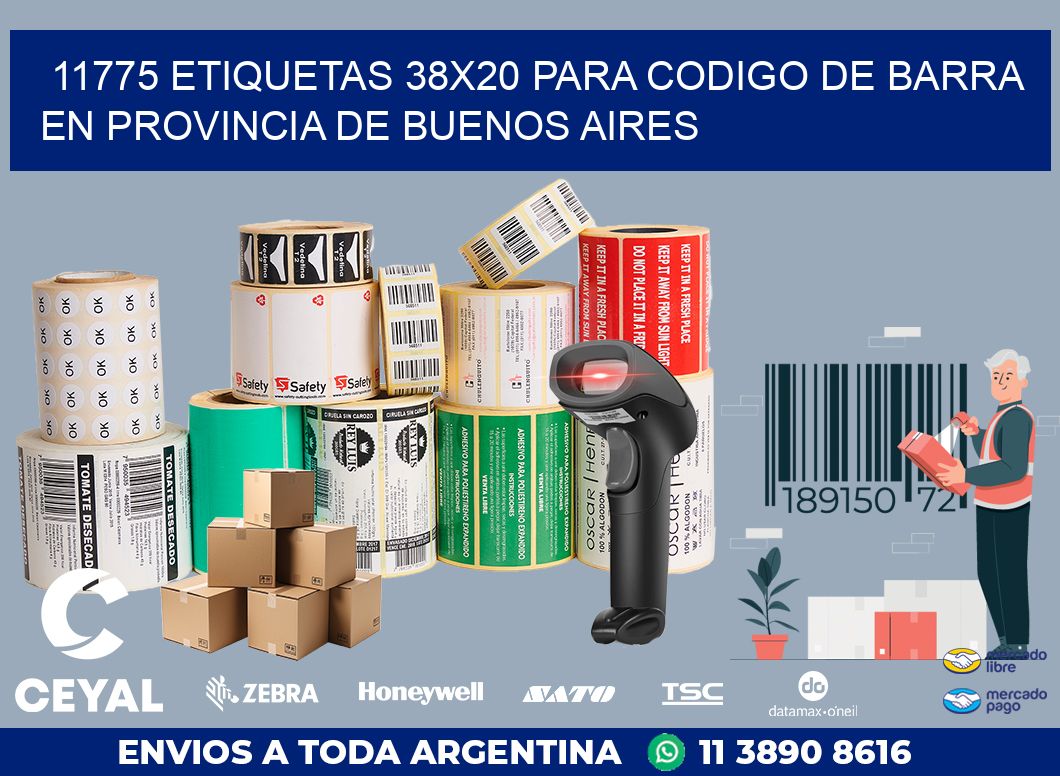 11775 ETIQUETAS 38X20 PARA CODIGO DE BARRA EN PROVINCIA DE BUENOS AIRES