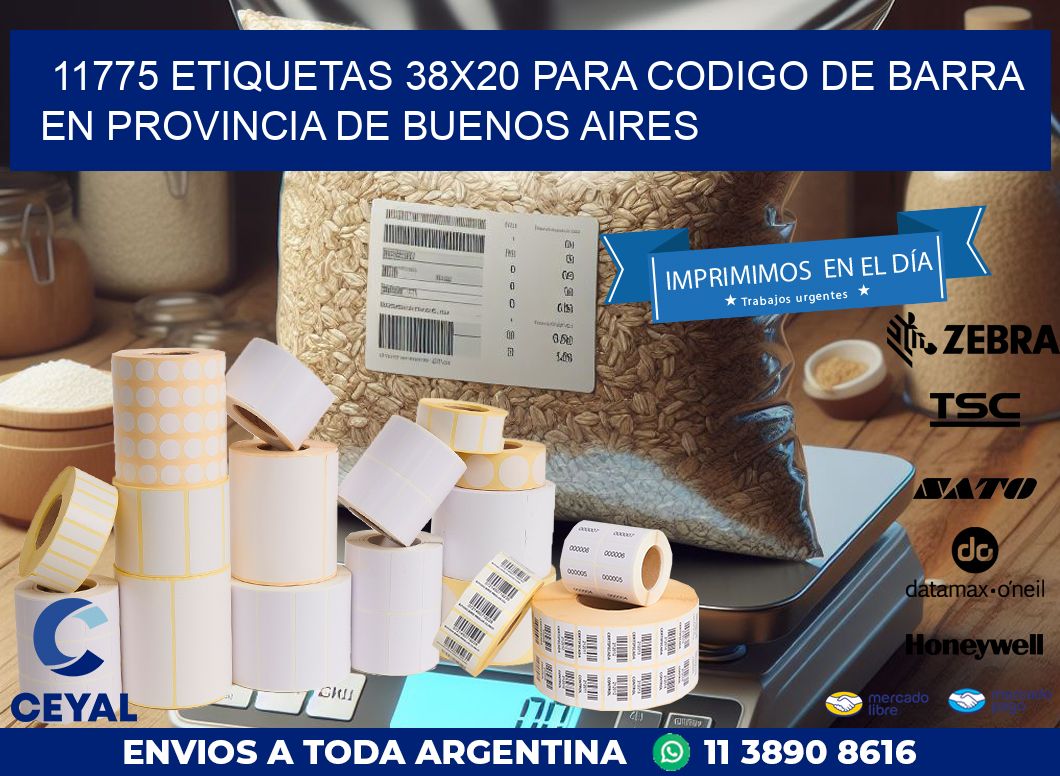 11775 ETIQUETAS 38X20 PARA CODIGO DE BARRA EN PROVINCIA DE BUENOS AIRES