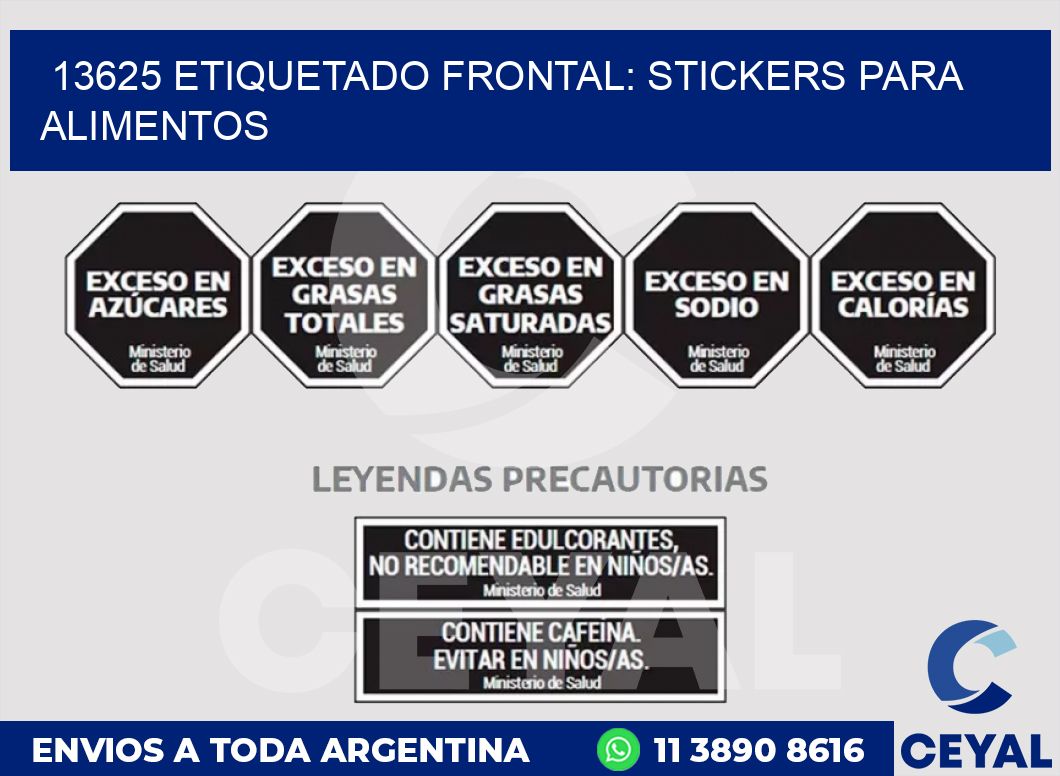 13625 ETIQUETADO FRONTAL: STICKERS PARA ALIMENTOS