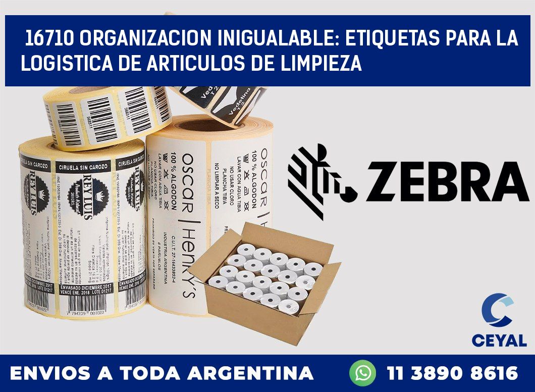 16710 ORGANIZACION INIGUALABLE: ETIQUETAS PARA LA LOGISTICA DE ARTICULOS DE LIMPIEZA