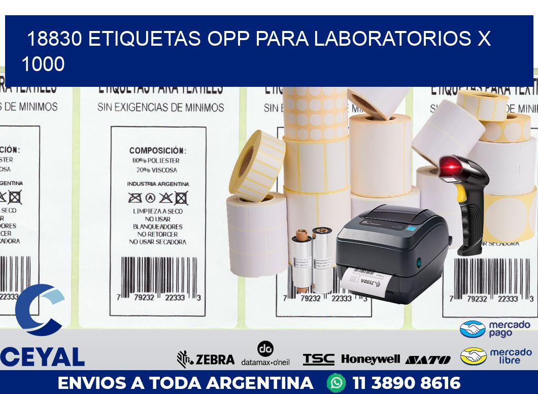 18830 ETIQUETAS OPP PARA LABORATORIOS X 1000