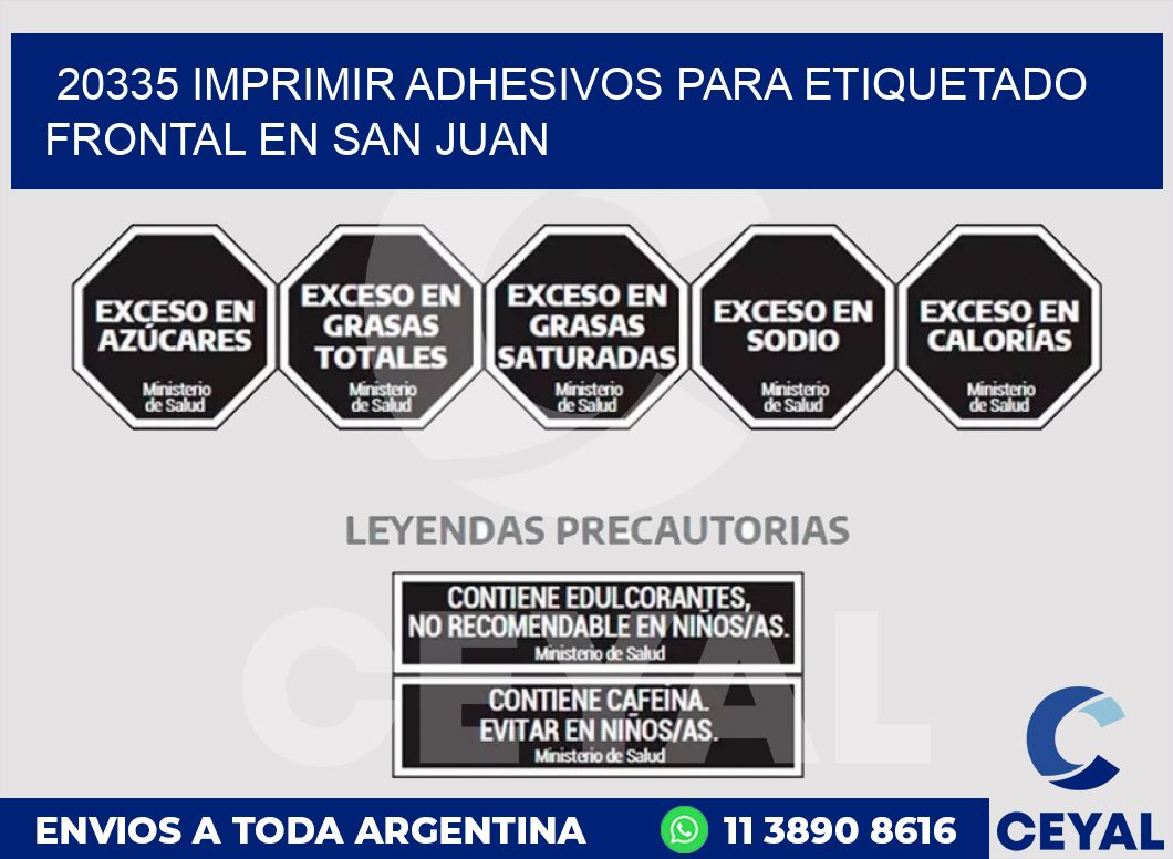 20335 IMPRIMIR ADHESIVOS PARA ETIQUETADO FRONTAL EN SAN JUAN