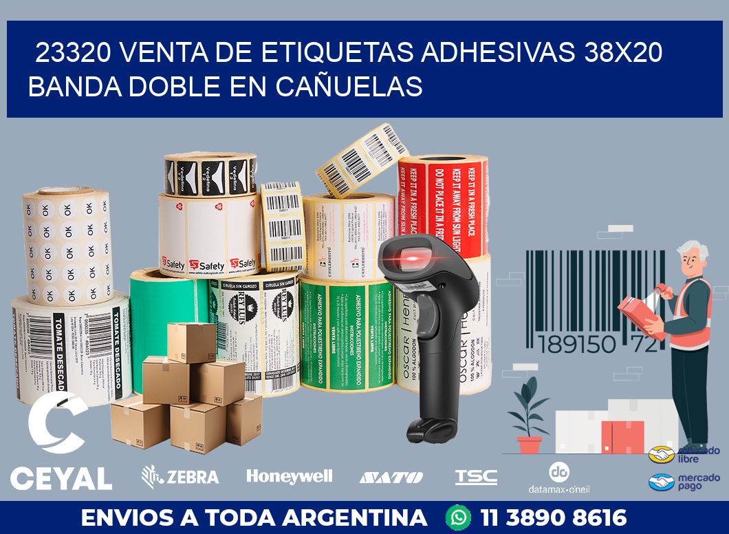23320 VENTA DE ETIQUETAS ADHESIVAS 38X20 BANDA DOBLE EN CAÑUELAS