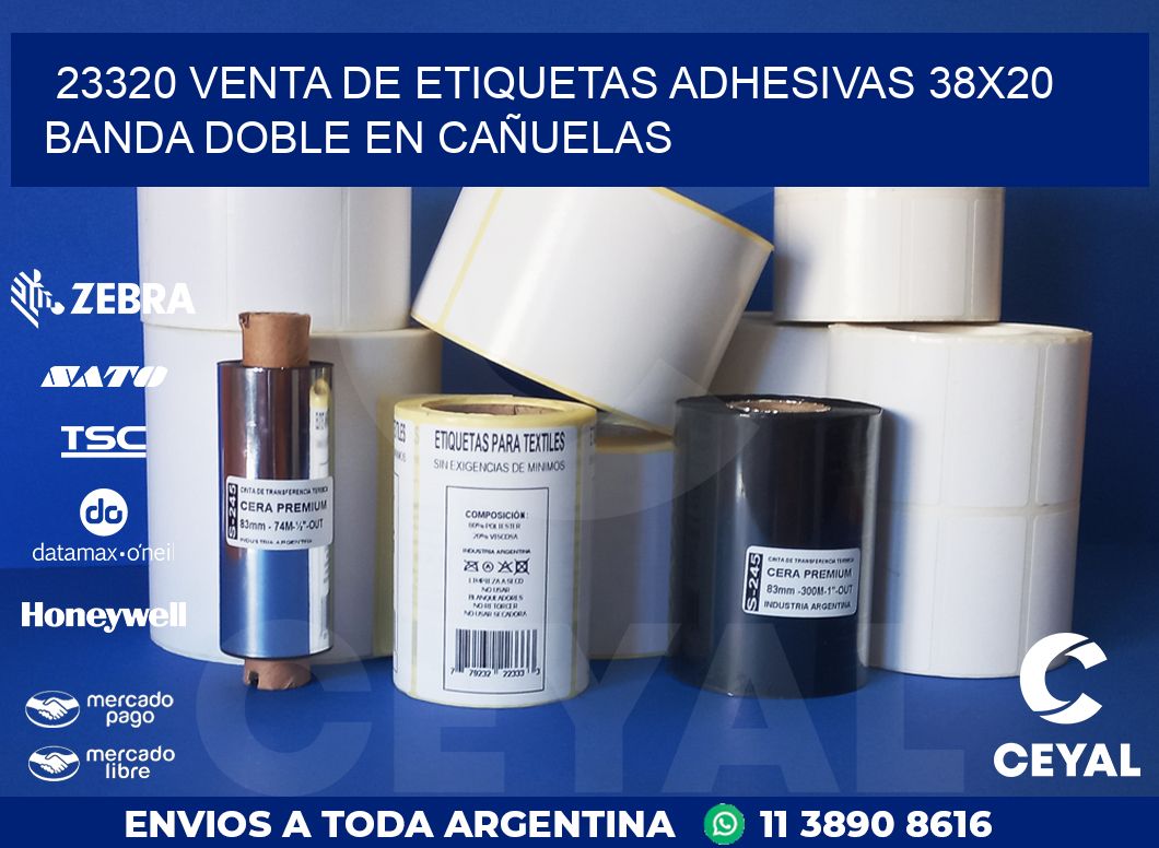 23320 VENTA DE ETIQUETAS ADHESIVAS 38X20 BANDA DOBLE EN CAÑUELAS