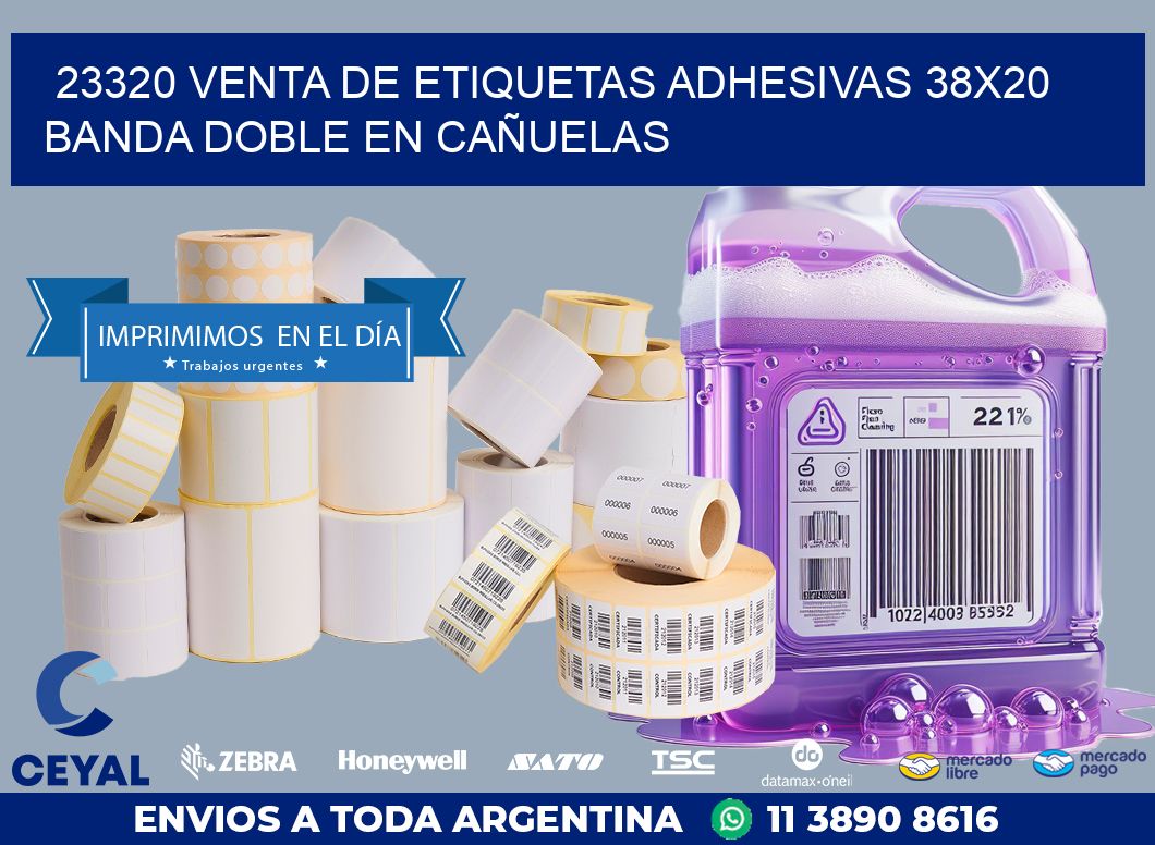 23320 VENTA DE ETIQUETAS ADHESIVAS 38X20 BANDA DOBLE EN CAÑUELAS