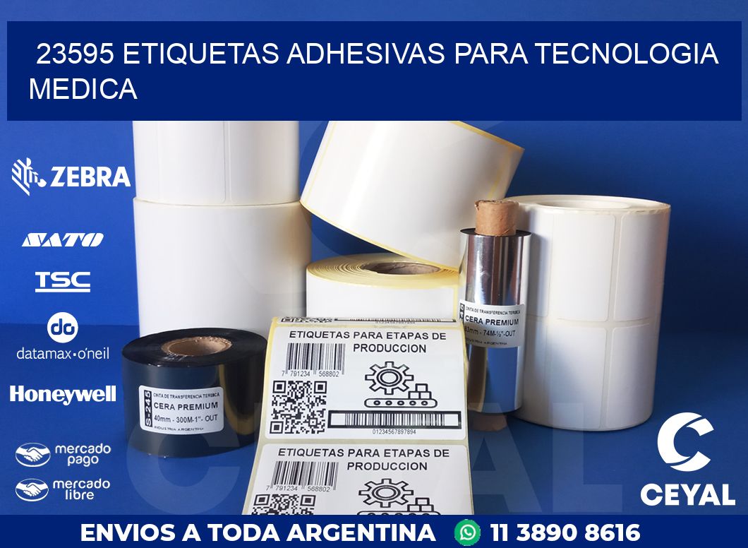 23595 ETIQUETAS ADHESIVAS PARA TECNOLOGIA MEDICA