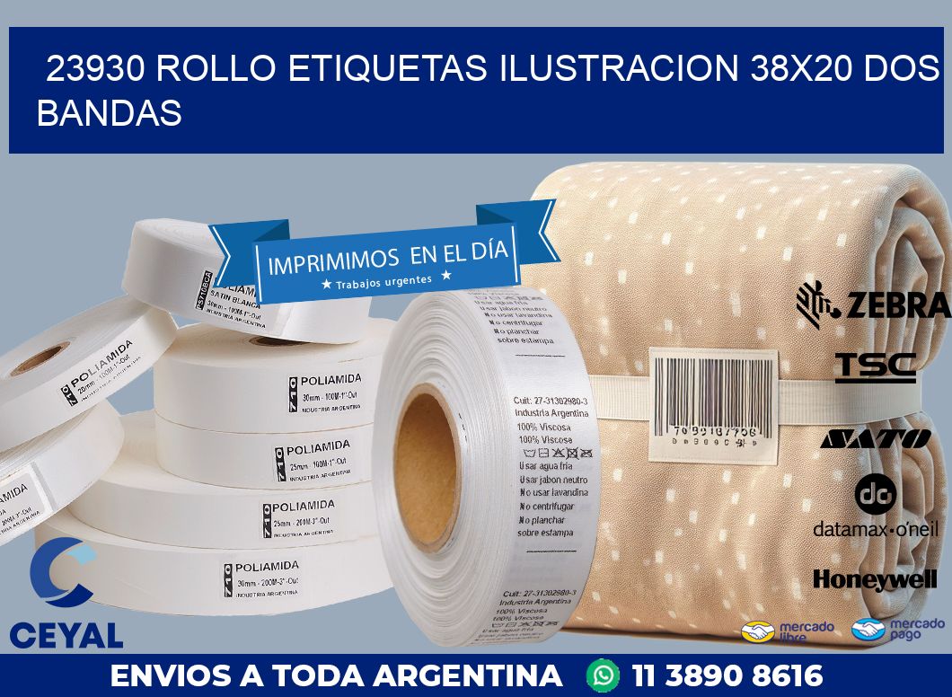 23930 ROLLO ETIQUETAS ILUSTRACION 38X20 DOS BANDAS