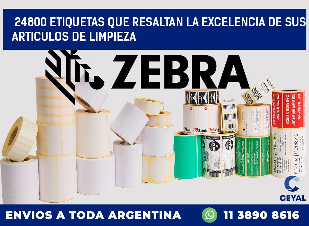 24800 ETIQUETAS QUE RESALTAN LA EXCELENCIA DE SUS ARTICULOS DE LIMPIEZA