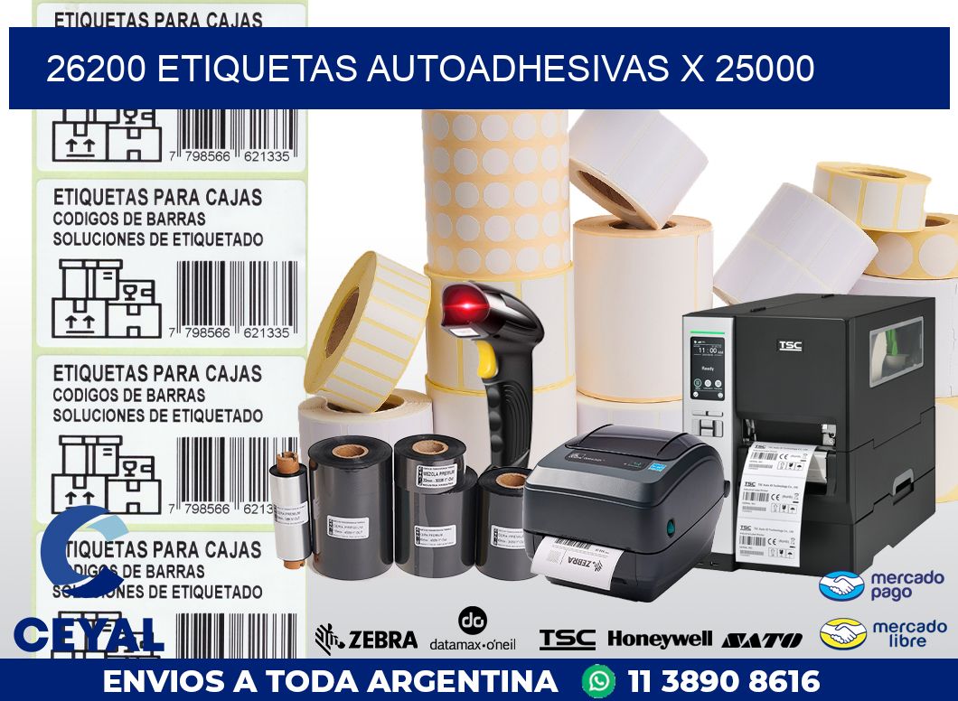 26200 ETIQUETAS AUTOADHESIVAS X 25000