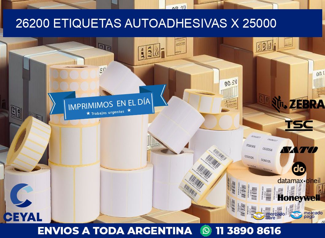 26200 ETIQUETAS AUTOADHESIVAS X 25000