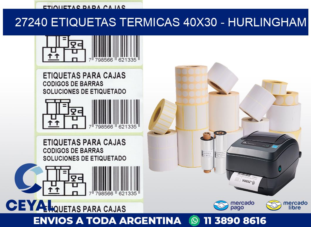 27240 ETIQUETAS TERMICAS 40X30 - HURLINGHAM