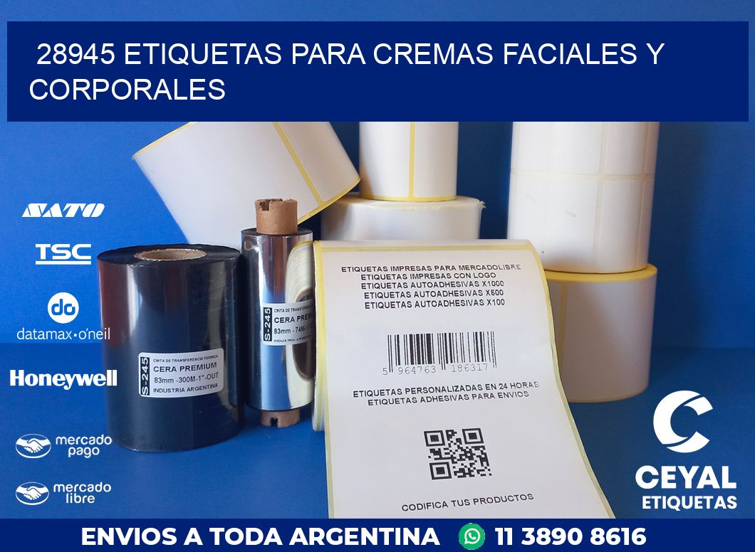 28945 ETIQUETAS PARA CREMAS FACIALES Y CORPORALES