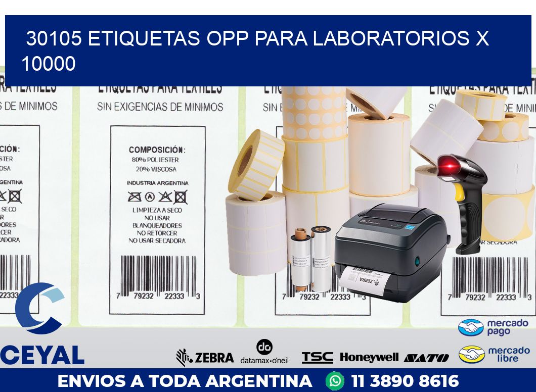 30105 ETIQUETAS OPP PARA LABORATORIOS X 10000