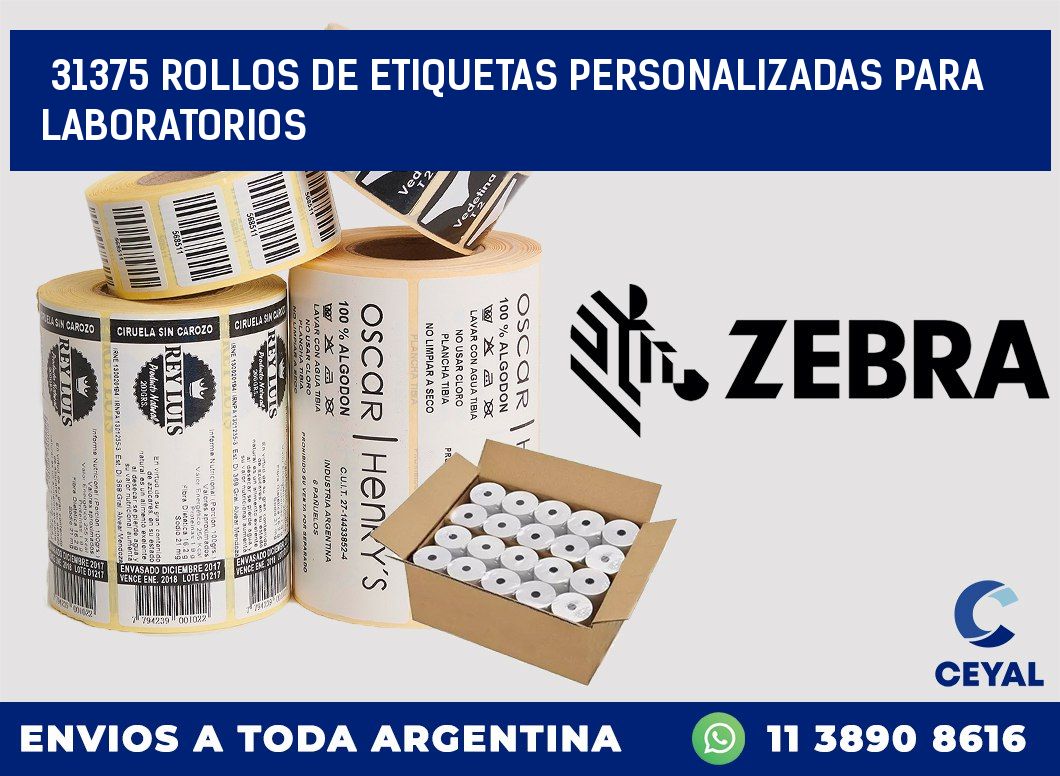 31375 ROLLOS DE ETIQUETAS PERSONALIZADAS PARA LABORATORIOS