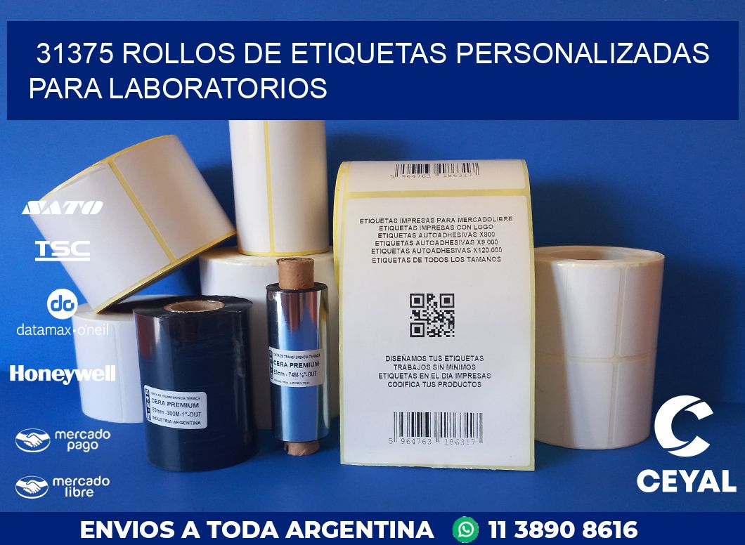 31375 ROLLOS DE ETIQUETAS PERSONALIZADAS PARA LABORATORIOS