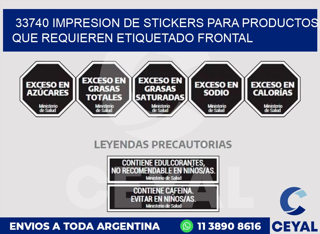 33740 IMPRESION DE STICKERS PARA PRODUCTOS QUE REQUIEREN ETIQUETADO FRONTAL