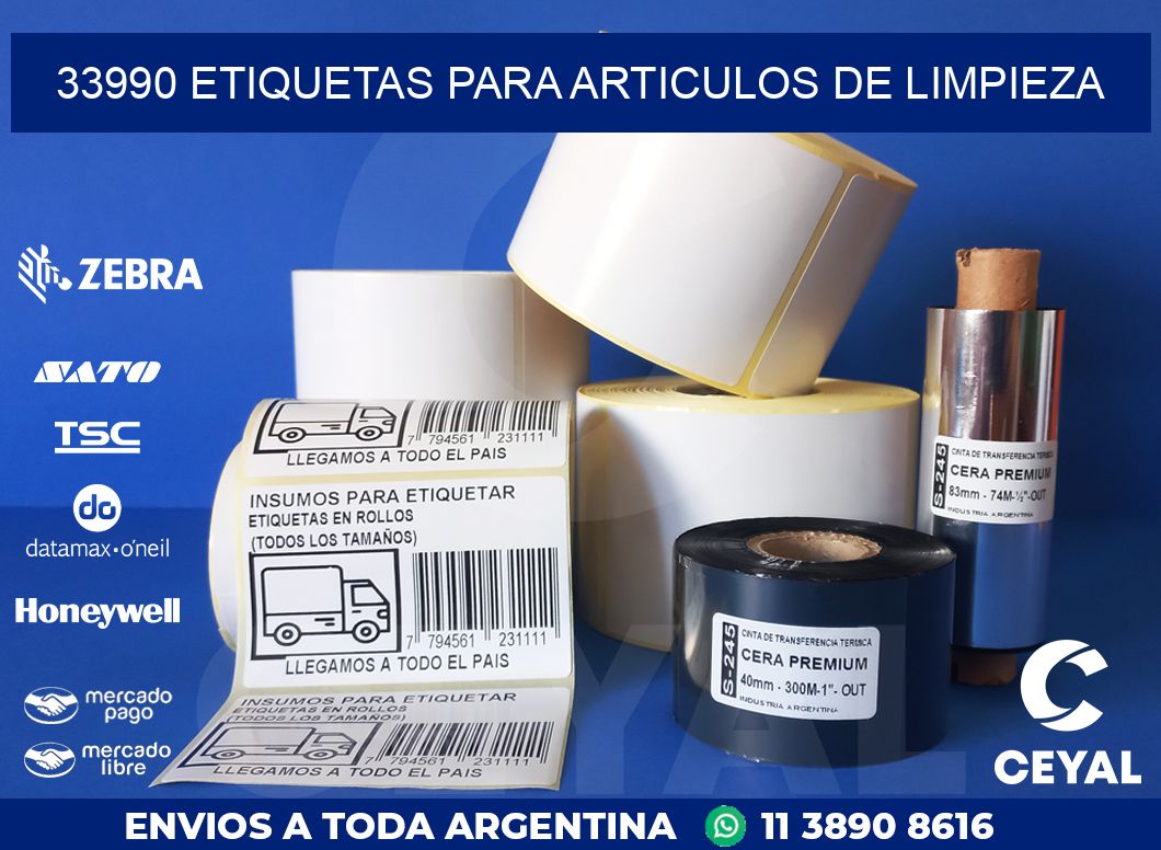 33990 ETIQUETAS PARA ARTICULOS DE LIMPIEZA
