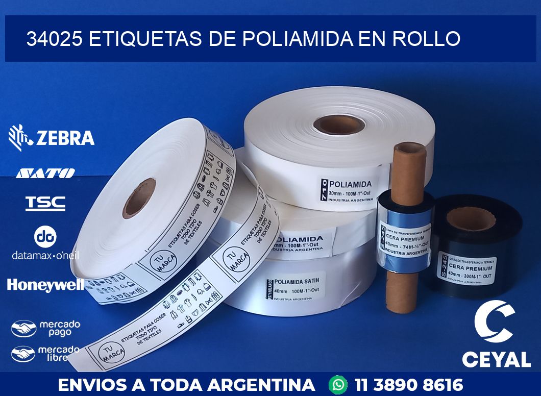 34025 ETIQUETAS DE POLIAMIDA EN ROLLO