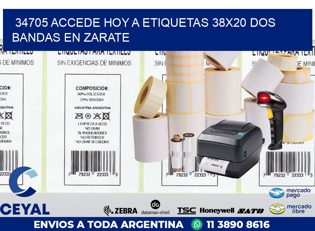 34705 ACCEDE HOY A ETIQUETAS 38X20 DOS BANDAS EN ZARATE
