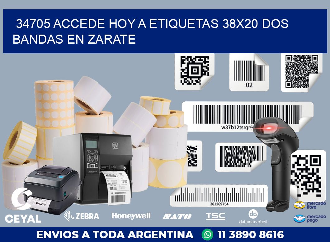 34705 ACCEDE HOY A ETIQUETAS 38X20 DOS BANDAS EN ZARATE