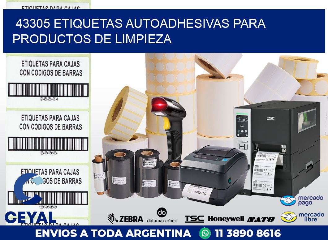 43305 ETIQUETAS AUTOADHESIVAS PARA PRODUCTOS DE LIMPIEZA
