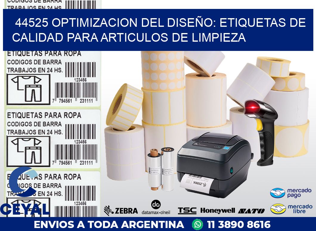 44525 OPTIMIZACION DEL DISEÑO: ETIQUETAS DE CALIDAD PARA ARTICULOS DE LIMPIEZA
