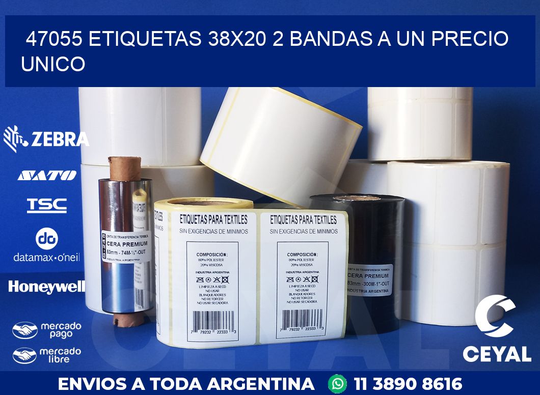 47055 ETIQUETAS 38X20 2 BANDAS A UN PRECIO UNICO