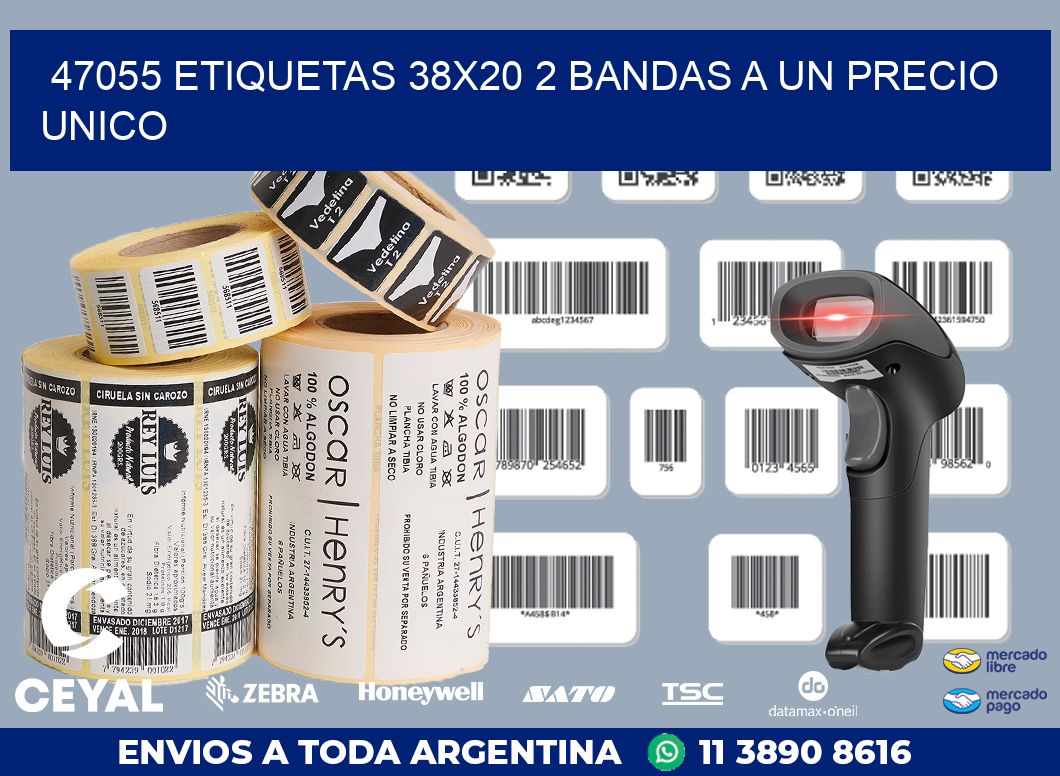 47055 ETIQUETAS 38X20 2 BANDAS A UN PRECIO UNICO