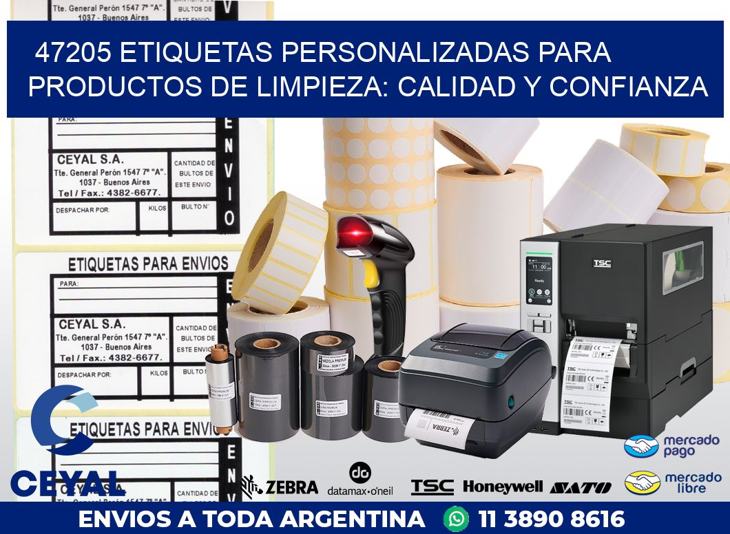 47205 ETIQUETAS PERSONALIZADAS PARA PRODUCTOS DE LIMPIEZA: CALIDAD Y CONFIANZA
