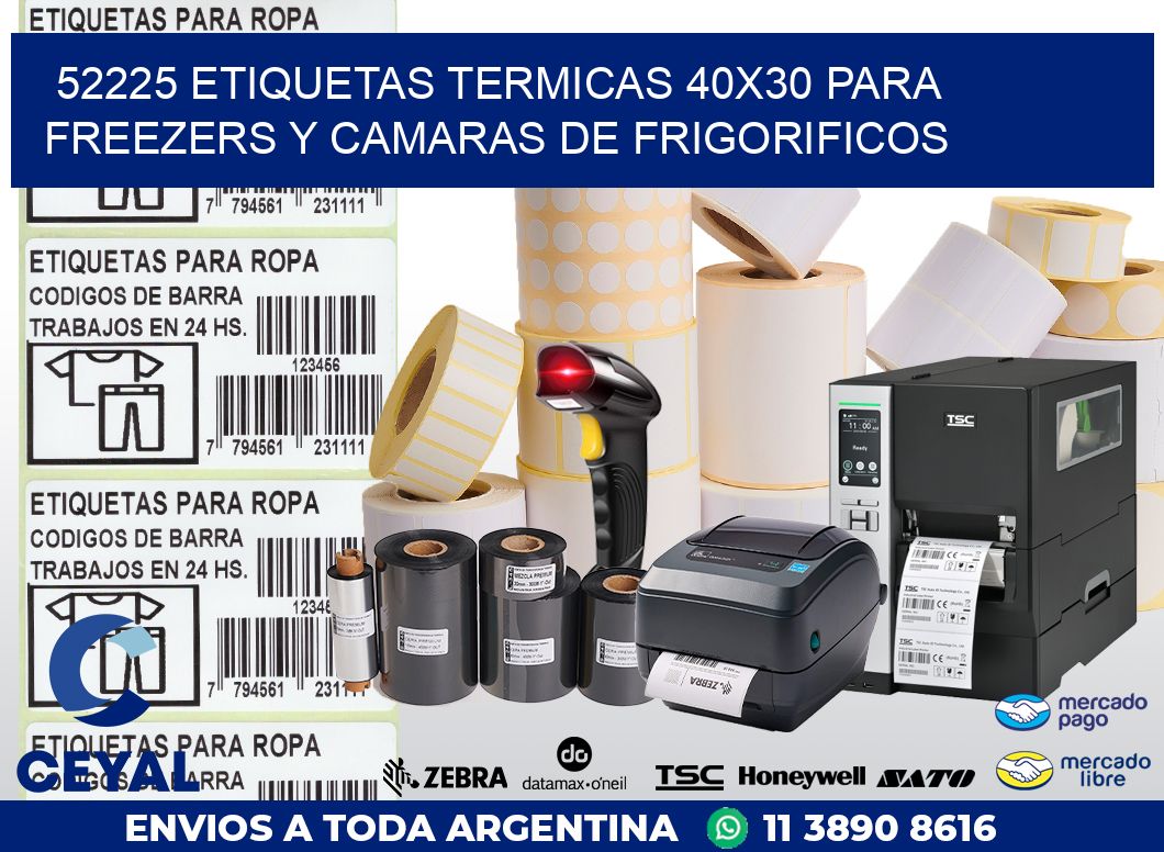 52225 ETIQUETAS TERMICAS 40X30 PARA FREEZERS Y CAMARAS DE FRIGORIFICOS