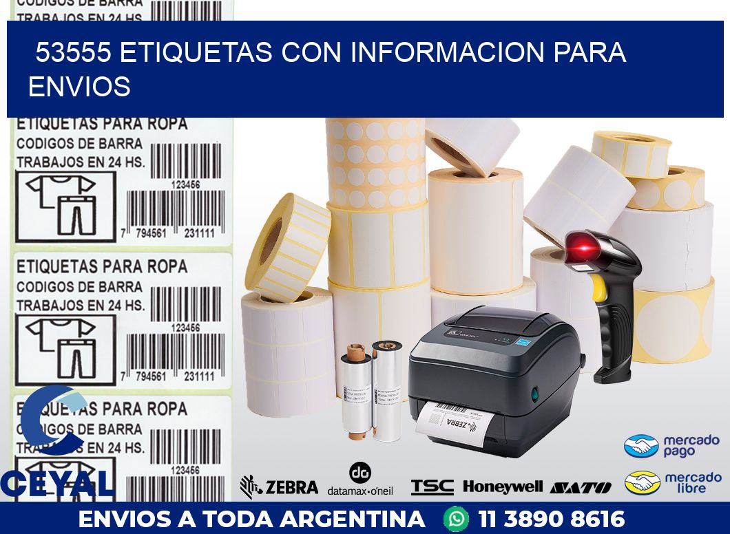 53555 ETIQUETAS CON INFORMACION PARA ENVIOS