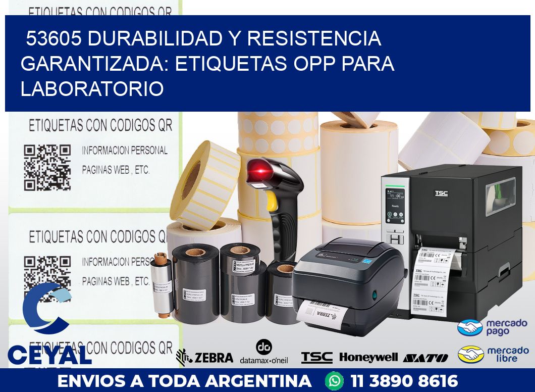 53605 DURABILIDAD Y RESISTENCIA GARANTIZADA: ETIQUETAS OPP PARA LABORATORIO