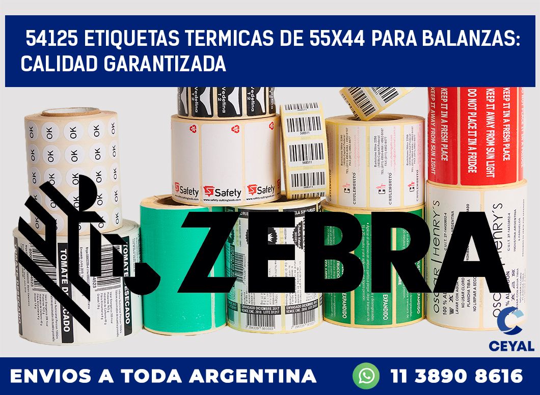 54125 ETIQUETAS TERMICAS DE 55X44 PARA BALANZAS: CALIDAD GARANTIZADA